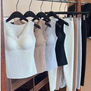 女 套装 羊绒蚕丝保暖背心女带胸垫免穿文胸加绒加厚秋衣秋裤 打底衫