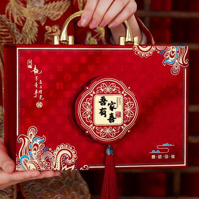 结婚彩礼钱盒提亲订婚下聘礼金箱子婚礼聘金10万女方备婚陪嫁用品