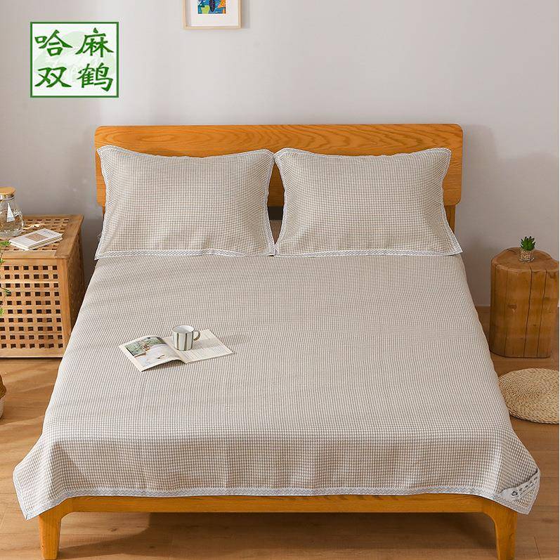 ZQ亚麻凉席寝室学生床单双人1.8/2米加厚加密三经