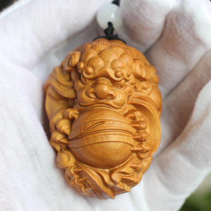 黄杨木雕手把件把玩木质雕刻貔貅有求文玩汽车钥匙挂件家居饰品