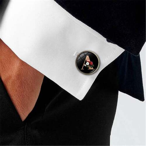 厂家直销跨境热销袖扣 饰品男士字母cufflinks法式纽扣百搭个性时