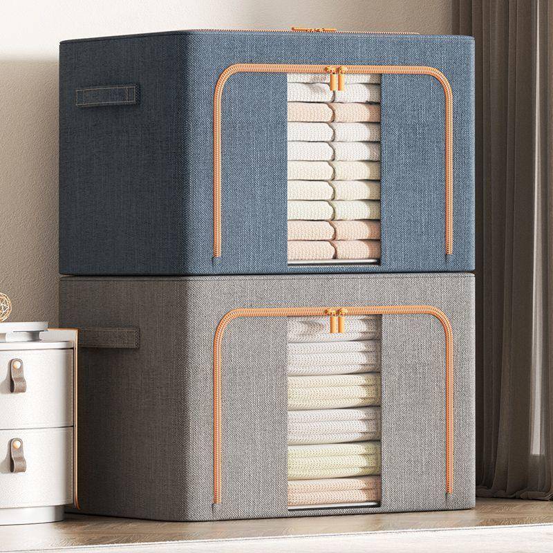棉麻衣服收纳箱布艺衣物搬家百纳整理盒折叠衣柜宿舍储物筐袋家用
