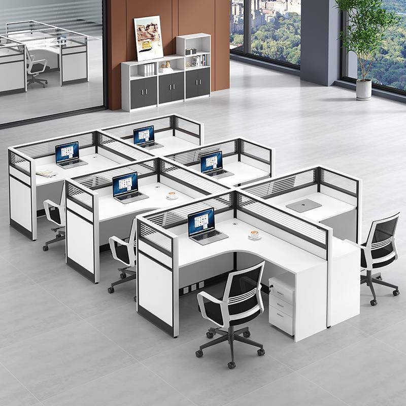 屏风卡位l型办公桌职员桌工位办公室卡座4人位员工办公台双人组合