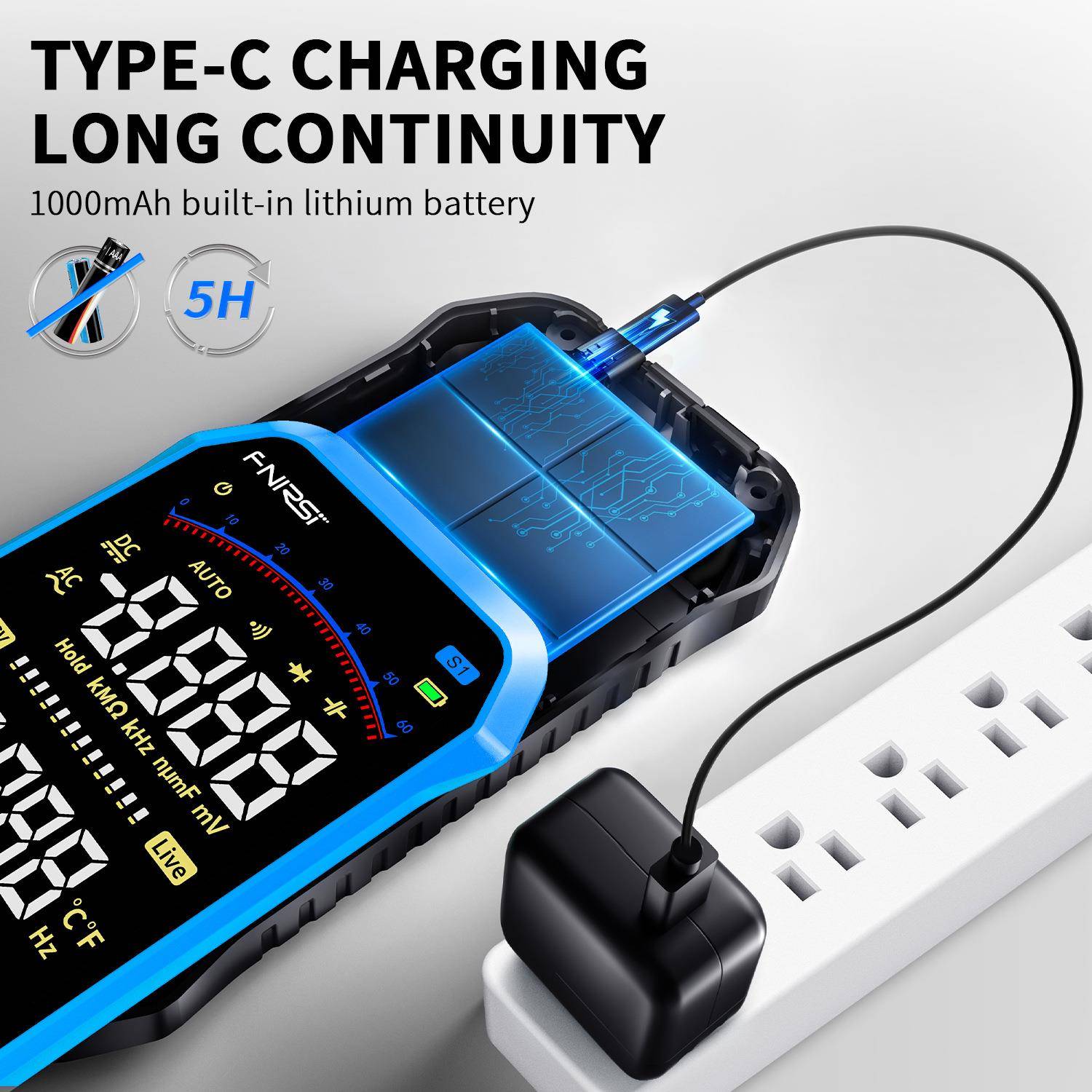 FNIRSI S1 万用表数字高精度全自动便携式超薄防烧数显万能表电工