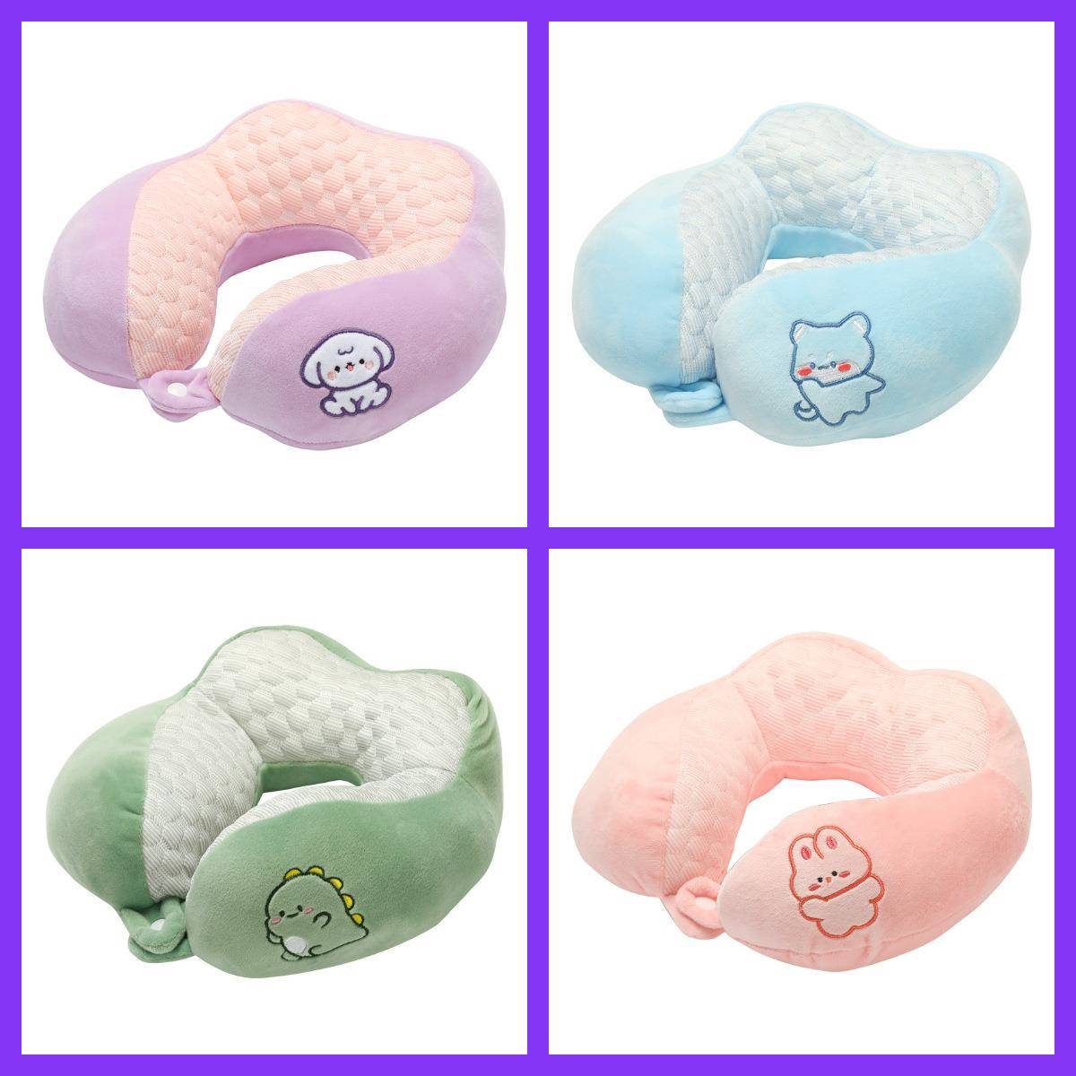 卡通u型枕头恐龙护颈枕飞机旅行头枕颈部靠枕便携车用学生颈椎枕