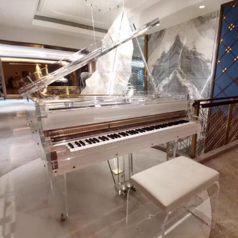 高档水晶三角钢琴演奏专用级别88键可加装自动演奏系统送智能手机