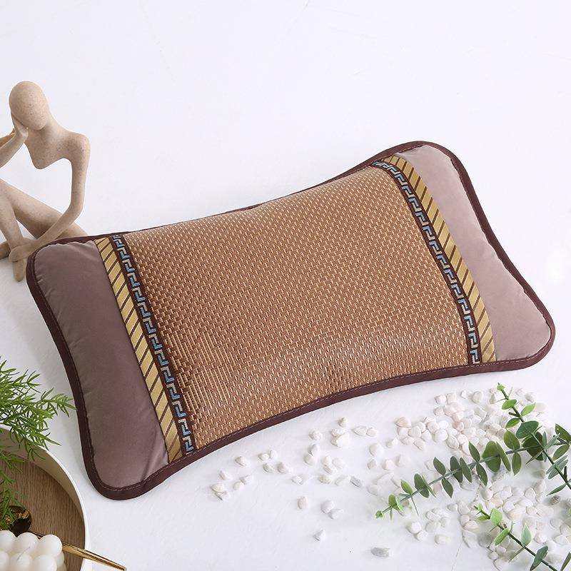 夏季新款大号竹枕头茶香凉枕双面凉席枕冰丝枕藤枕茶香枕护颈保健