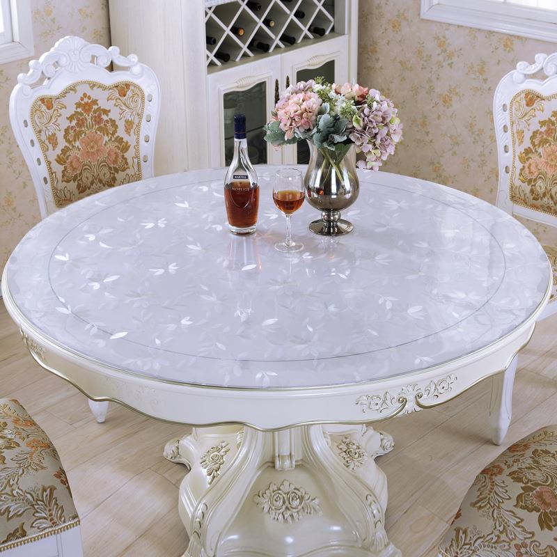 大圆桌垫透明餐桌垫酒店软玻璃PVC桌布防水防油防烫免洗台布圆形