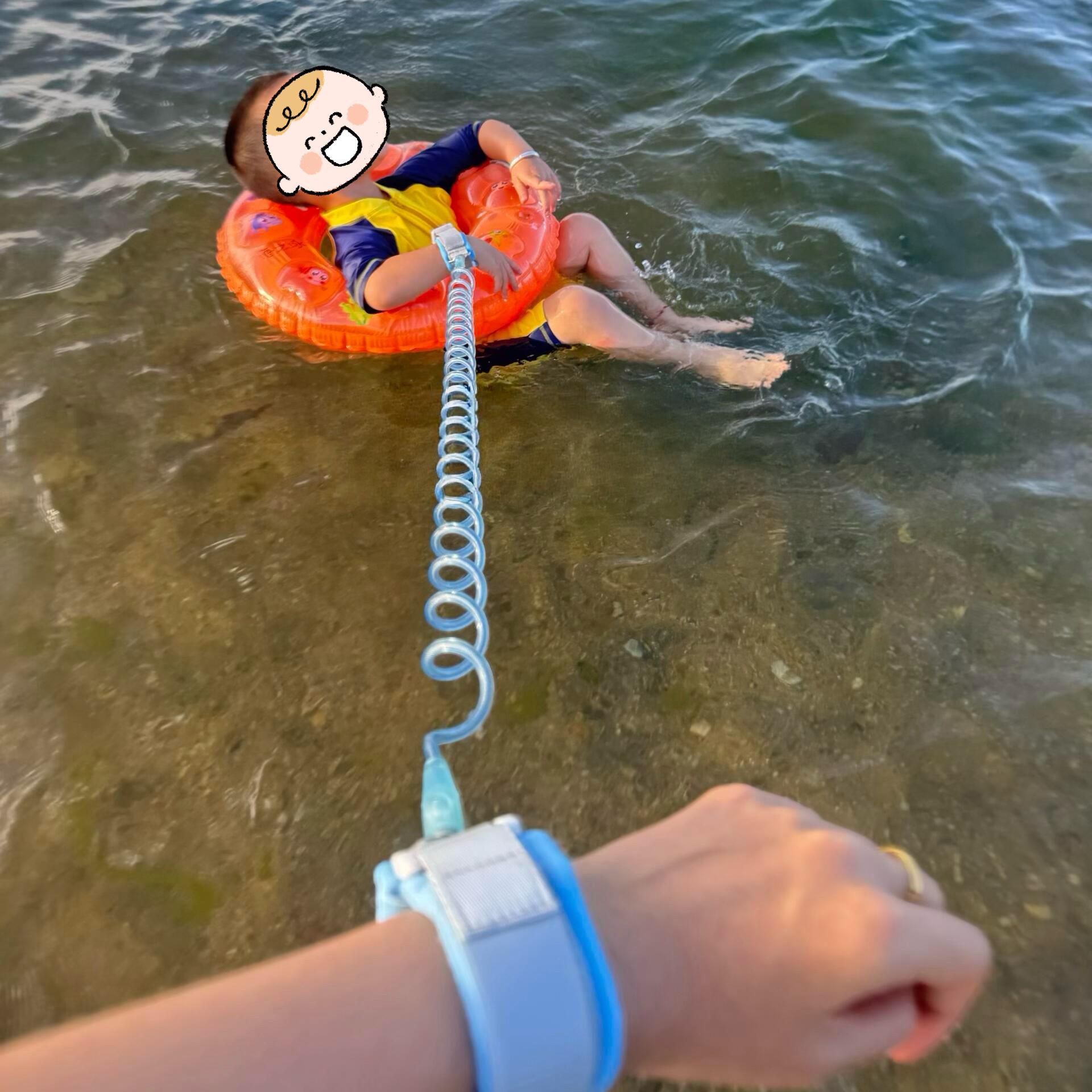 海边带娃神器！防丢儿童牵引绳沙滩戏水游玩出行无锁固定安全防护