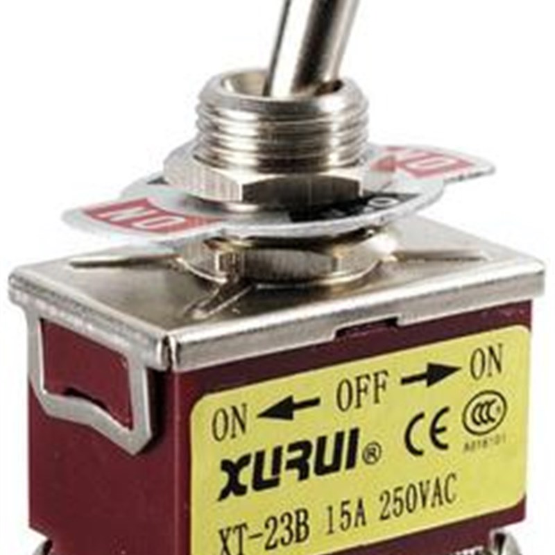 正品旭瑞钮子开关 XT-23BF ON-OFF-ON 双刀双掷六脚三档复位开关