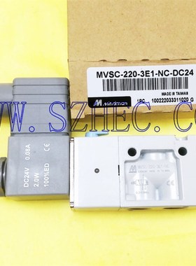 MVSC-220-3E1-NC-DC24V  AC220V现货供应台湾金器MINDMAN 电磁阀