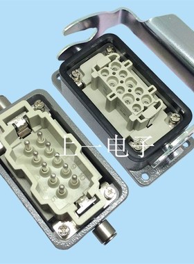 原装正品TE泰科西霸士SIBAS16A10芯重载连接器HDC-HE-010-F/M单扣