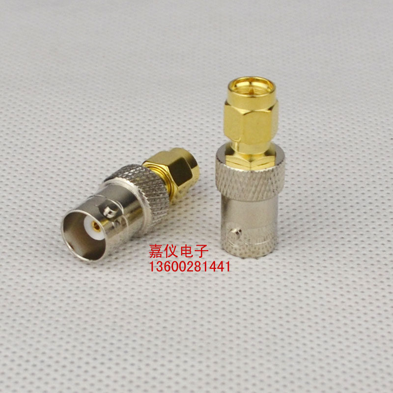 SMA公头转BNC母头射频同轴连接器BNC/SMA-KJ转换驳接头镀金50欧姆