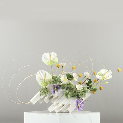 现代简约仿真花摆件客厅装饰花民宿餐桌摆设样板间售楼处花艺软装