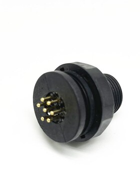 焊电路板连接器LLTM14-7芯前装公针面板螺纹锁紧焊板式防水连接器