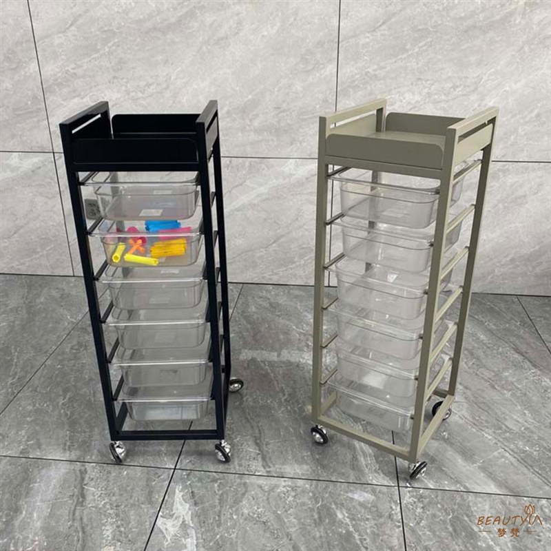 新款理发店置物架多功能发型师烫染发推车美发店工具杠车发廊专用