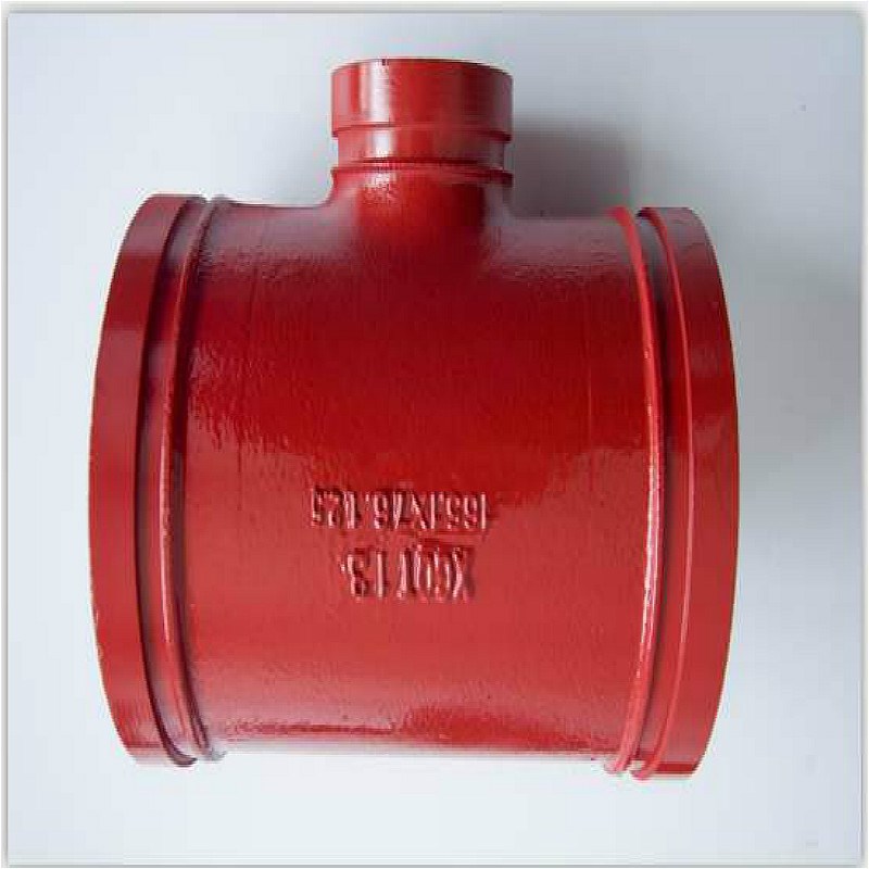 卡箍异径三通250变200钢性卡箍沟槽三通消防水管大小三通300变200