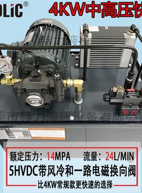 4KW高压快速大流量液压站液压系统油压站泵站十吨10吨3.7KW 14MPA
