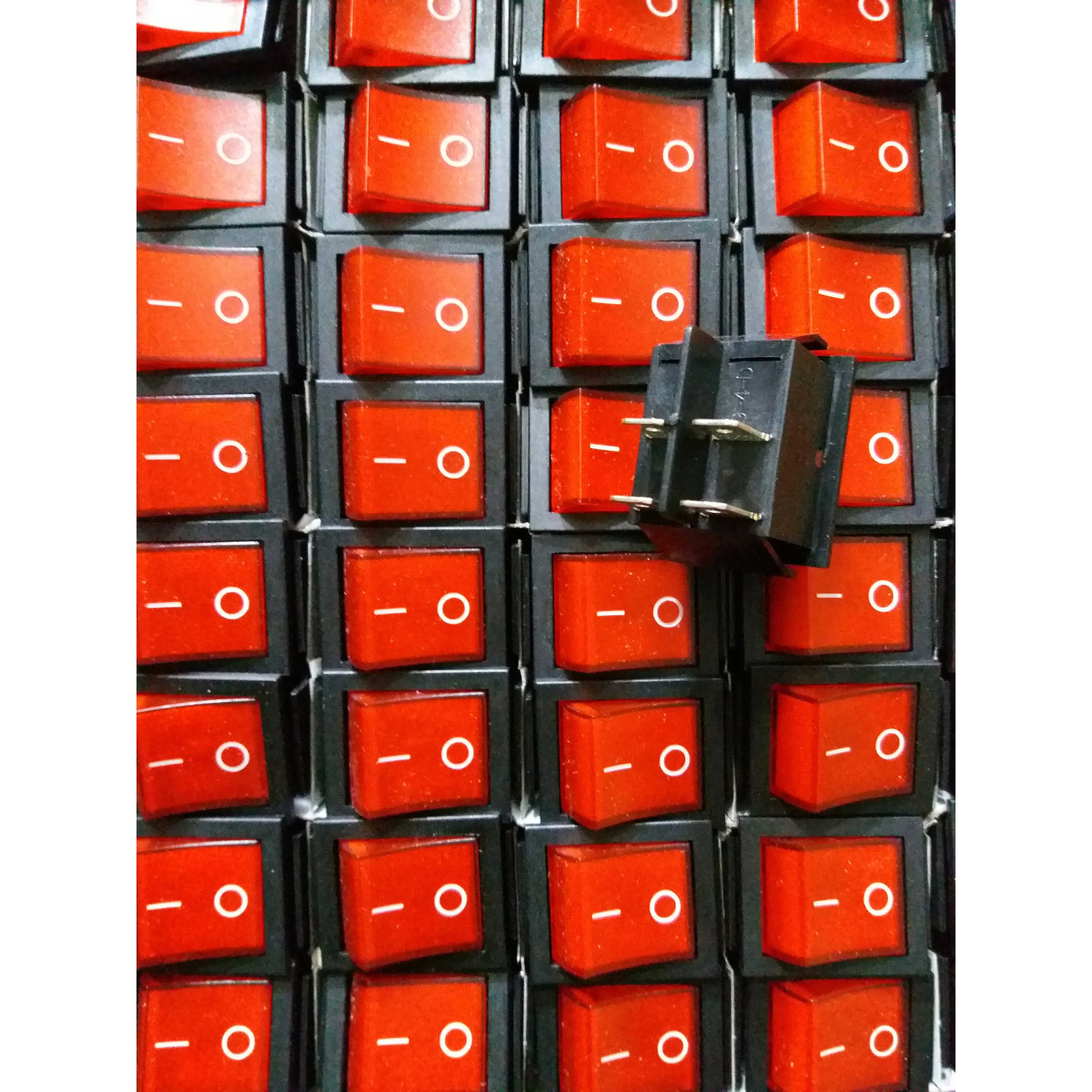 宁波万事达 船型开关 RK1-01 2*1N 4脚 黑红带灯 16A 250V 正品