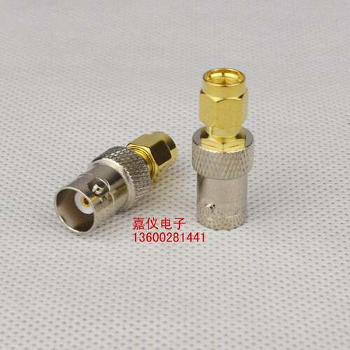 SMA公头转BNC母头射频同轴连接器BNC/SMA-KJ转换驳接头镀金50欧姆