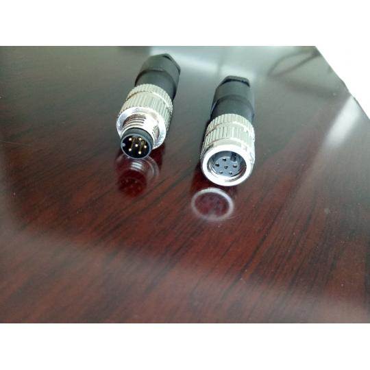 M8连接器传感器防水航空插头座公母焊接锁线直弯3T4P5P6芯8针孔线