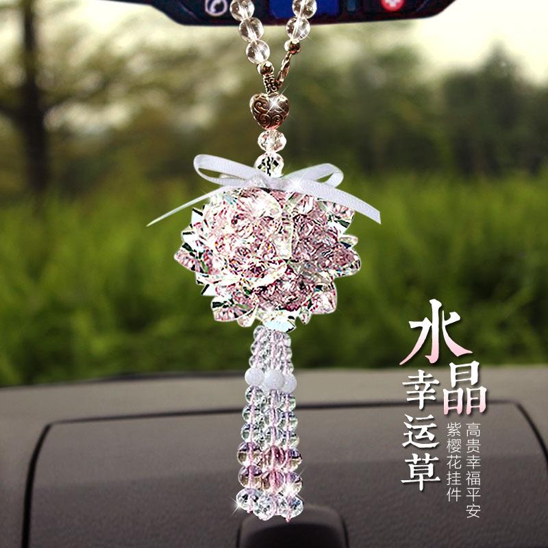汽车水晶挂件高档车内装饰车品女士车载后视镜挂饰女神款汽车挂饰