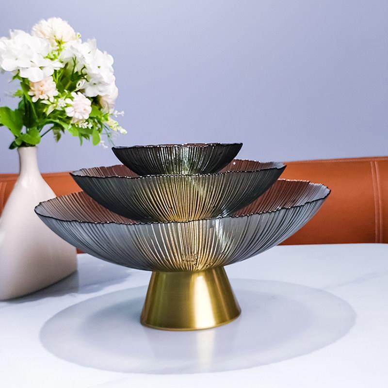 水晶玻璃盆水果盘高水果盘办公室接待糖果盒彩色碗高档盘托盘,家居饰品,果盘/果篓,淘宝优惠券,粉丝福利购,淘宝优惠卷