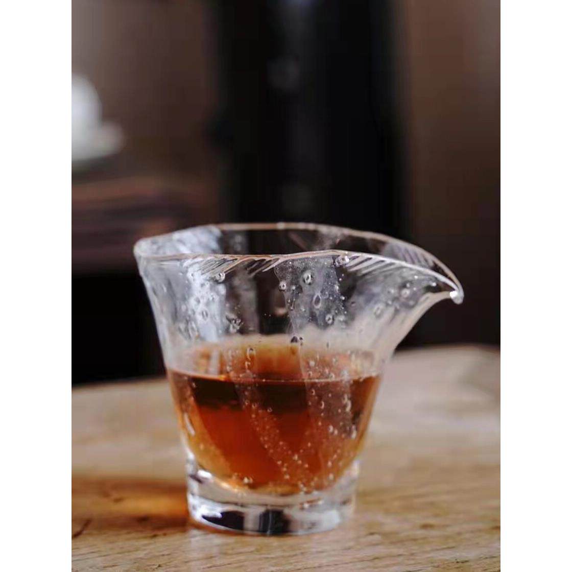 玻心璃语非白手工玻璃公道杯耐热功夫茶匀杯水晶无把气泡纹茶海