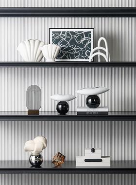 高档格调家居电视背景墙隔断书柜开放格摆件小众设计极简软装饰品