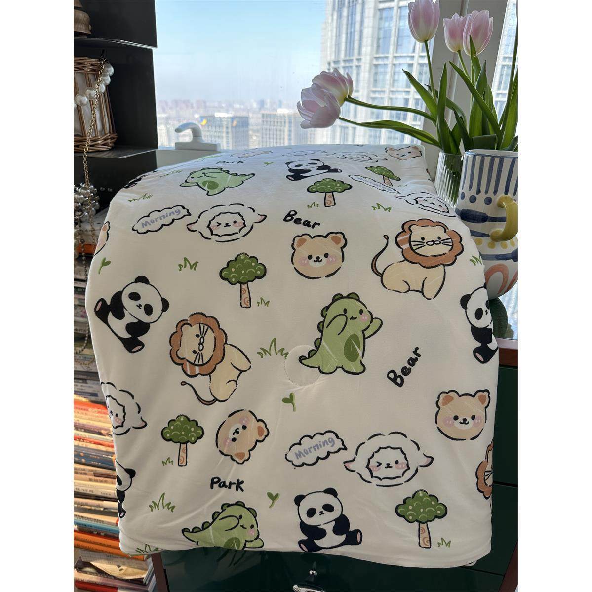 A类针织夏凉被森林动物裸睡薄被子云柔被空调被被芯可机洗超柔软