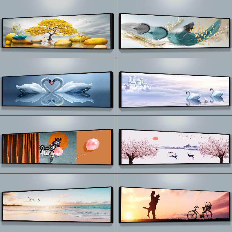 卧室装饰画现代沙发主卧床头挂画客厅免打孔背景墙房间新中式壁画