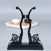 雅扇堂古风团扇架子可拆卸扇托摆设底座中国风宫扇配件黑色展示架