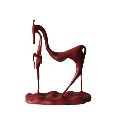 新中式现代抽象镂空骏马雕塑摆件样板房售楼部客厅办公室装饰品