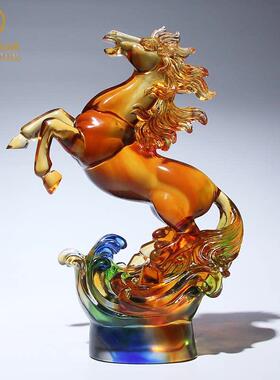 琉璃工艺品客厅马摆件马到成功办公室装饰品高档男士开业升职礼物