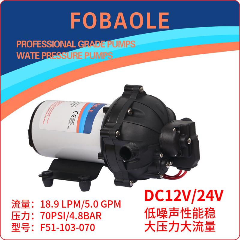 跨境热销RV房车泵清水泵12V24V直流电动增压游艇高压隔膜泵淡水泵
