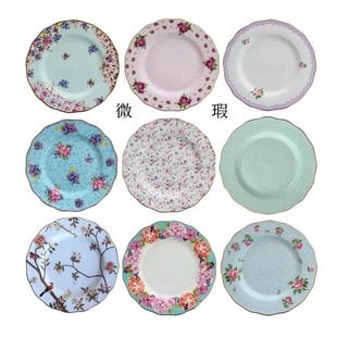 下午茶西餐盘骨瓷餐盘甜品盘蛋糕盘欧式 微瑕英式 复古陶瓷盘子8寸