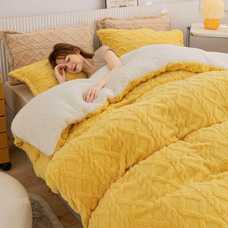 冬季简约保暖塔芙绒被套加厚冬天法兰绒被罩纯色羊羔绒单双人宿舍,床上用品,被套,淘宝优惠券,粉丝福利购,淘宝优惠卷