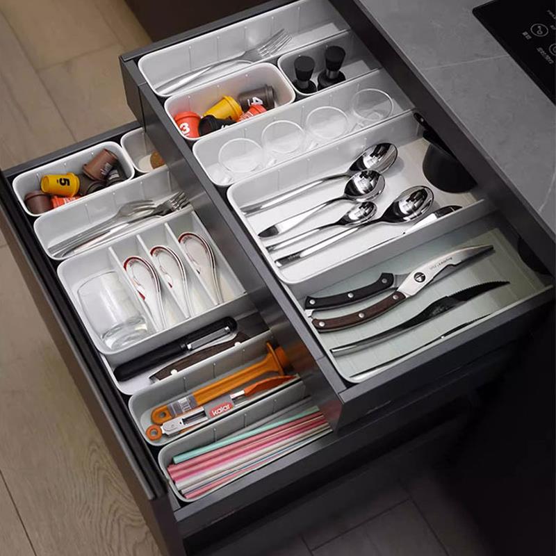 KVE厨房抽屉置物架餐具收纳分隔板家用可调节整理器桌面收纳盒