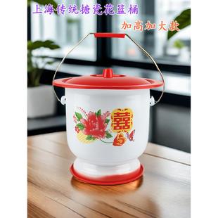 特大号防滑加厚搪瓷高脚痰盂带提手老人痰盂罐儿童孕妇座便器家用