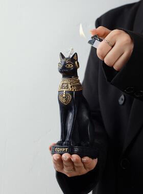 kako埃及猫招财香薰蜡烛高级安德森猫摆件乔迁送礼男生生日礼物