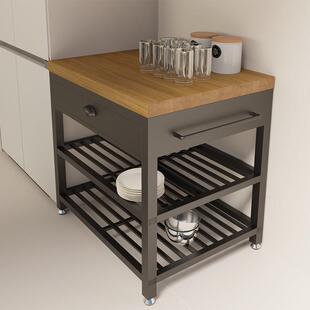 厨房中岛台可移动料理台家用靠墙一体开放式岛台柜单独定制餐边桌