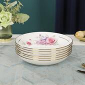 景德镇陶瓷盘7 炒盘骨瓷家用圆盘 菜盘 8寸汤盘 米盘