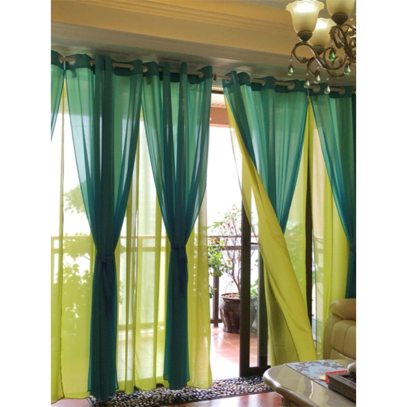 东南亚风情纯色双层纱阳台飘窗餐厅书房客厅雪纺纱双层窗帘可定制,居家布艺,成品窗帘,淘宝优惠券,粉丝福利购,淘宝优惠卷