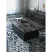 斯堪 纳维亚比利时原木印度尼西亚进口实木柚木手工雕刻方形咖啡