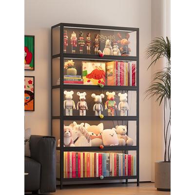 黑色游戏图柜Bar玻璃展示柜Pain柜展示柜家用防尘储物柜钢制储物