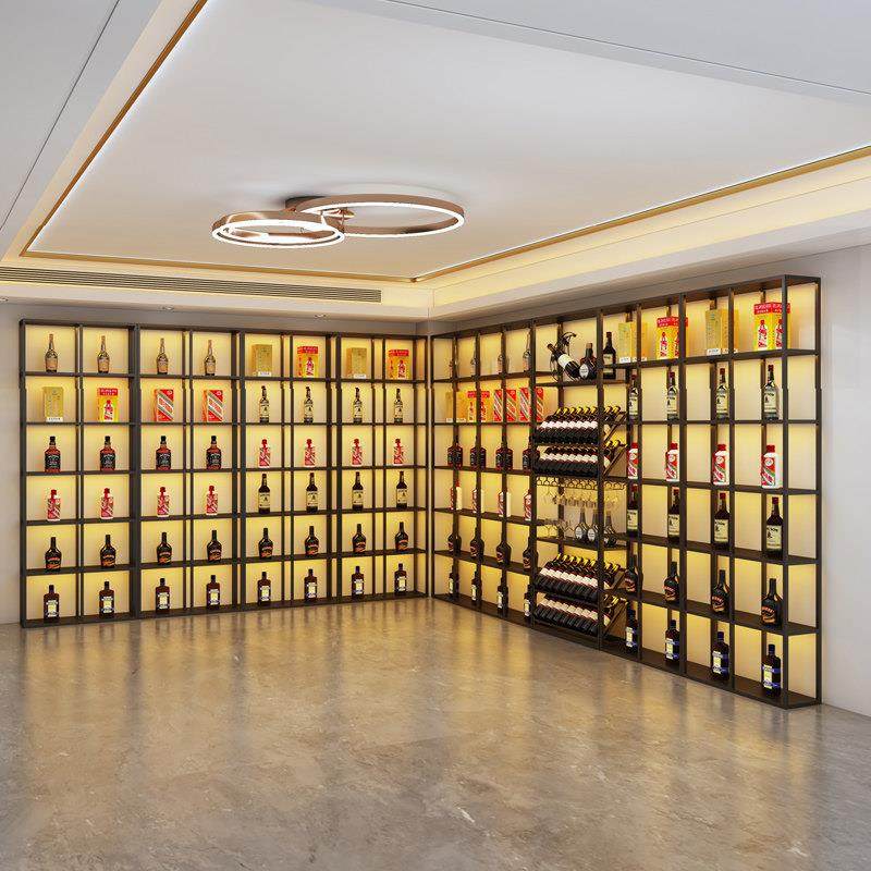 钢化玻璃红酒柜金属带木柜门靠墙酒水装饰置物架铁艺发光白酒酒架,商业/办公家具,红酒架/柜,淘宝优惠券,粉丝福利购,淘宝优惠卷