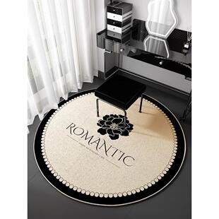 法式无障碍豪华圆形高档卧室地毯电脑椅化妆椅衣帽间隔音耐磨地垫