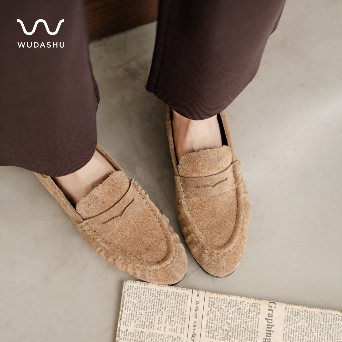 吴大叔2026新款复古法式乐福鞋一脚蹬懒人鞋舒适日常百搭休闲鞋女