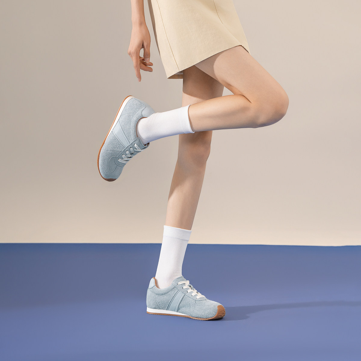 吴大叔春季德训鞋女内增高轻便软底2026新款运动潮流休闲鞋不累脚