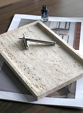 休闲Wabi-Sabi风格的白色石灰华无障碍豪华托盘天然大理石模型房